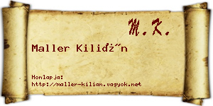 Maller Kilián névjegykártya